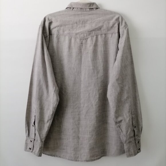 PD & C Mens Gray Collared Long Sleeve Pocket Button Up Shirt Plus Size XXL - Picture 4 of 8